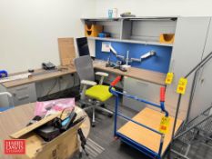 Steelcase Modular Workstations with Side Cabinets, Whiteboard, Round Table and (3) Chairs (IT