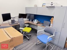 Steelcase Modular Office Unit with Side Cabinet, Whiteboard and Round Table (Chairs/IT Equipment &