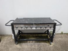 8-Burner Event Propane Gas Grill with 2 Folding Side Tables, Model: GR2039201-MM-00