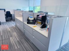 Steelcase 2-Person Modular Workstation with (2) Chairs and (4) File Drawers (IT Equipment & Contents