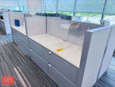 Steelcase 2-Person Modular Workstation with (3) Chairs and (4) File Drawers (IT Equipment & Contents
