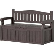 70 Gallon Durable Resin Outdoor Bench with Storage