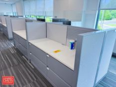 Steelcase 2-Person Modular Workstation with Chairs and (4) File Drawers (IT Equipment & Contents Not