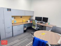 Steelcase Modular Workstation with Side Cabinet, Whiteboard, Round Table and (3) Chairs (IT