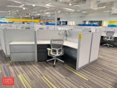 Steelcase Modular Workstation with Under Cabinet and Chairs