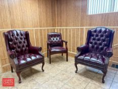 Round Table, (6) Leather Chairs and Glass Hutch (Tech Not Included)