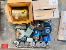 (2) NEW Baldor 5 HP Motors, Assorted Marathon Electric Motors, Motovario Worm Gear, Reducers