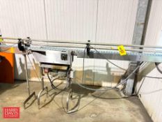 S/S Frame Product Conveyor: 50' with (2) Drives, 90° and 45° Turns and Plastic Table Top Chain