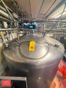 S/S 1,000 Gallon Dome-Top, Dish Bottom Blend Tanks with Agitator and Top Entering Manway: Mounted on