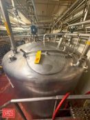 S/S 1,000 Gallon Dome-Top, Dish Bottom Blend Tanks with Agitator and Top Entering Manway: Mounted on