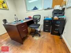 Desk, (2) File Cabinets and Office Chair (Tech Not Included)