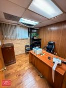 Desk, (4) File Cabinets and Office Chair (Tech Not Included)