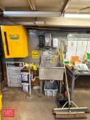 S/S Shop Sink, Brooms, Dust Pan, Eye Wash Station and Spill Kit