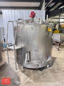 Walker 500 Gallon S/S Dome-Top Processor, Model: PZ-ST, S/N: 796 with Bottom Sweep Agitator and