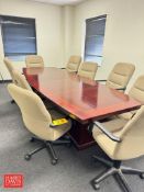 Wooden Conference Table with 9-Chairs