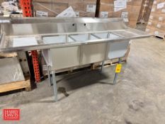 NEW S/S 3-Compartment Sink with Back Splash