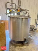 350 Gallon Hinged Lid Jacketed Mixing Tank with Spray Ball, Air Valves and Butterfly Valves
