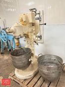 Hobart 60 Quart Mixer, Model: S-60-1, S/N: 1036773 with (2) Bowls and Whipper Attachment
