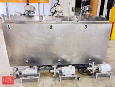 3-Compartment S/S Flavor Tank (200 Gallons per Compartment) with Vertical Agitators and S/S CIP