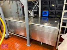 Girton 500 Gallon S/S Freon Jacketed Tank, S/N: 122380 with Vertical Agitation, Hinged Cover and 1.