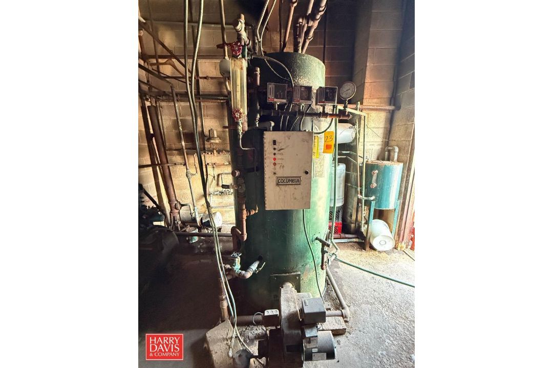 2000 Columbia Oil Fired Steam Boiler, Model: CT, S/N 150411 with Water Feed Tank and Control - Image 1 of 5