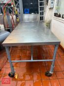 6' Portable S/S Table: 32 Height: Mounted on Casters (Location: Lansdale, PA)