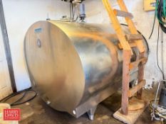 Mueller 800 Gallon S/S Freon Jacketed Tank, Model: 