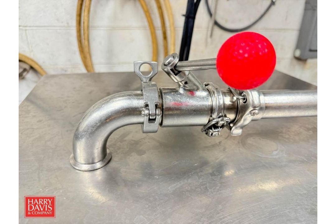 (35) 1.5" S/S Tri-Clamp Elbows, (85) 1.5" Clamps, (1) 2-way 1.5" Manual Plug Valve, (3) 3-way 1.5" - Image 4 of 8