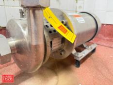 APV S/S Centrifugal Pump, Model: 6V2 with 5 HP 3,500 RPM Motor: Mounted on S/S Base