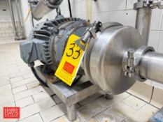 APV Centrifugal Pump with 20 HP 3,510 RPM Motor: Mounted on S/S Base