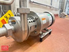 APV Centrifugal Pump, Model: 6V2 with 5 HP 3,500 RPM Motor: Mounted on S/S Base