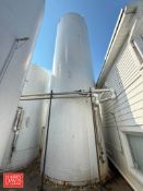APV 20,000 Gallon Jacketed S/S Silo, S/N: 3274 with Horizontal Agitation and Inlet/Outlet Air Valves