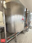 Prominox 1,500 Gallon Insulated Dome-Top, Dish-Bottom Vertical S/S Tank, Model: NTVI, S/N: 31723