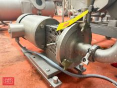 S/S Fristam Centrifugal Pump, Model: FP7221130, S/N: 22167481 with 7.5 HP 3,560 RPM Motor: Mounted