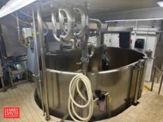6,000 Liter (1,585 Gallon) Steam Jacketed Cheese Vat, S/N: E0020572-4 with Rotating Curd Cutting