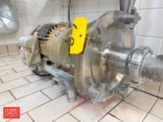 Fristam Centrifugal Pump, Model: FPX741-205, S/N: FPX7410513822 with 2 HP 1,725 RPM Motor