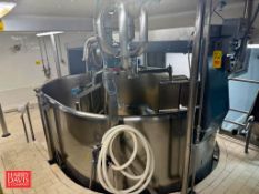 6,000 Liter (1,585 Gallon) Steam Jacketed Cheese Vat, S/N: E0020572-3 with Rotating Curd Cutting