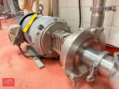 Fristam Centrifugal Pump, Model: FPX3532-155, S/N: FPX35322000702 with 20 HP 3,520 RPM Motor