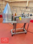 Fillmaster Portable S/S Volumetric Piston Filler, Model: 5000: Mounted on Cart