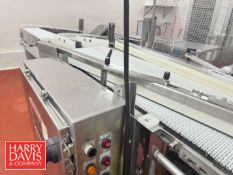 Cryovac S/S Dual-Lane Belt Conveyor: 64” Length x 24” Width, 100” Length x 10.5” Width, 154” Length