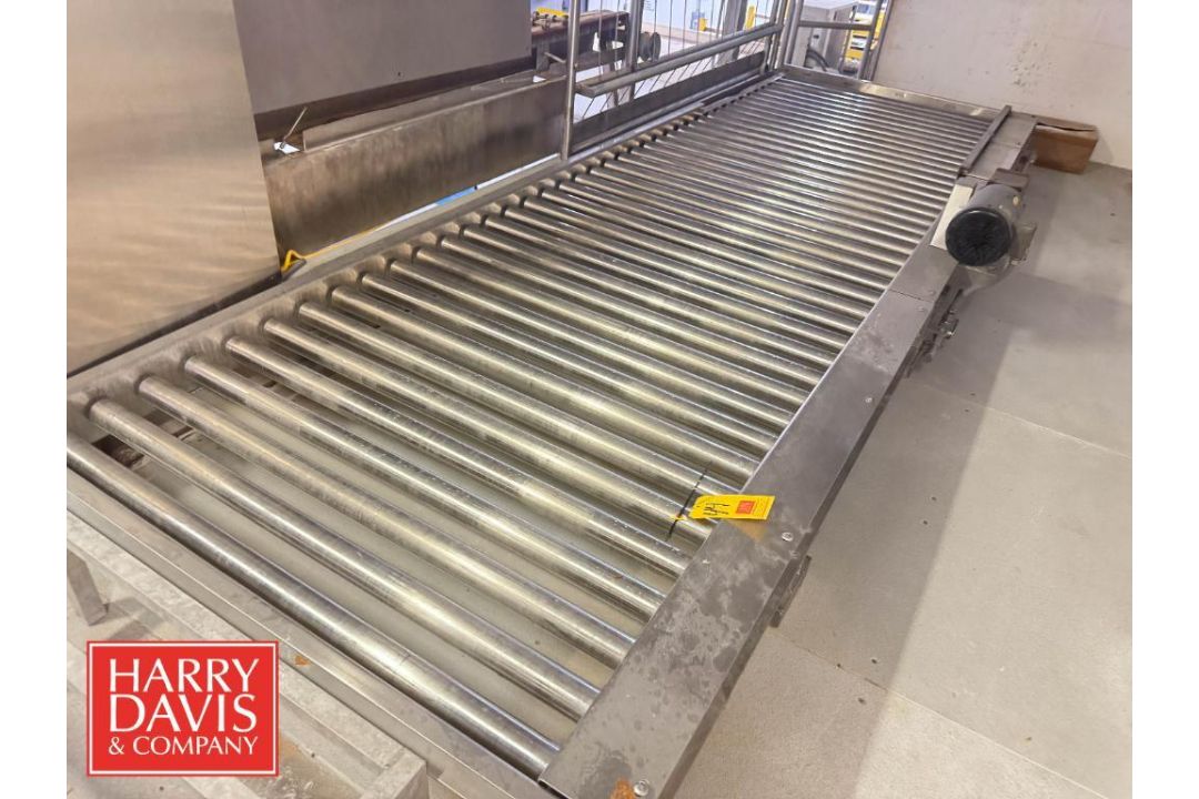 S/S Power Roller Conveyor: 186" Length x 60" Width (Location: Allentown, PA)