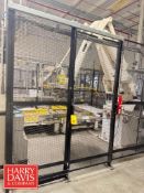 Blue Print Automation Robot Depalletizer Cell with Table Conveyor, ABB Controls, Model: IRB and Cage