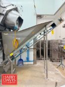 S/S Surge Hopper with Integral Incline Belt Conveyor: 10’ x 16