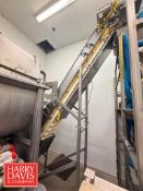 S/S Incline Elevator with Integral S/S Lower Product Surge Hopper and Flighted Belt: 13' × 18