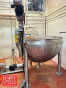 Lee 250 Gallon S/S Steam Jacketed Kettle, Model: 250-B, S/N: 67755-1-2 with S/S Drain Basket