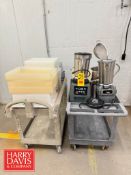(2) Portable Poly Carts with CB15 The Legend Heavy Duty Blender, Heavy Duty Blender, (2) S/S Pots
