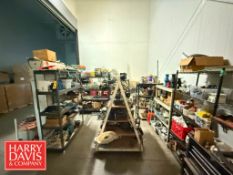 Assorted Motors: .35 -1 HP, Circuit Breakers, Plugs, Connectors, Control Boxes, Wiring, Belts, Chain