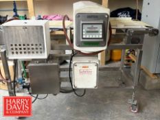 Safeline Metal Detector, S/N: 7982 with Conveyor Mounted on Casters (Subject to Bulk Bid: Lot 36)