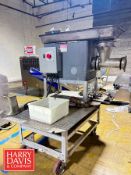 U.S. Slicing Machine, Model: 2852, S/N: 182852317 with 7.5 HP 1,745 RPM Motor: Mounted on S/S Table