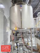 2017 Feldmeier 1,000 Gallon Dome-Top, Cone-Bottom Vertical Jacketed 304 S/S Processing Tank